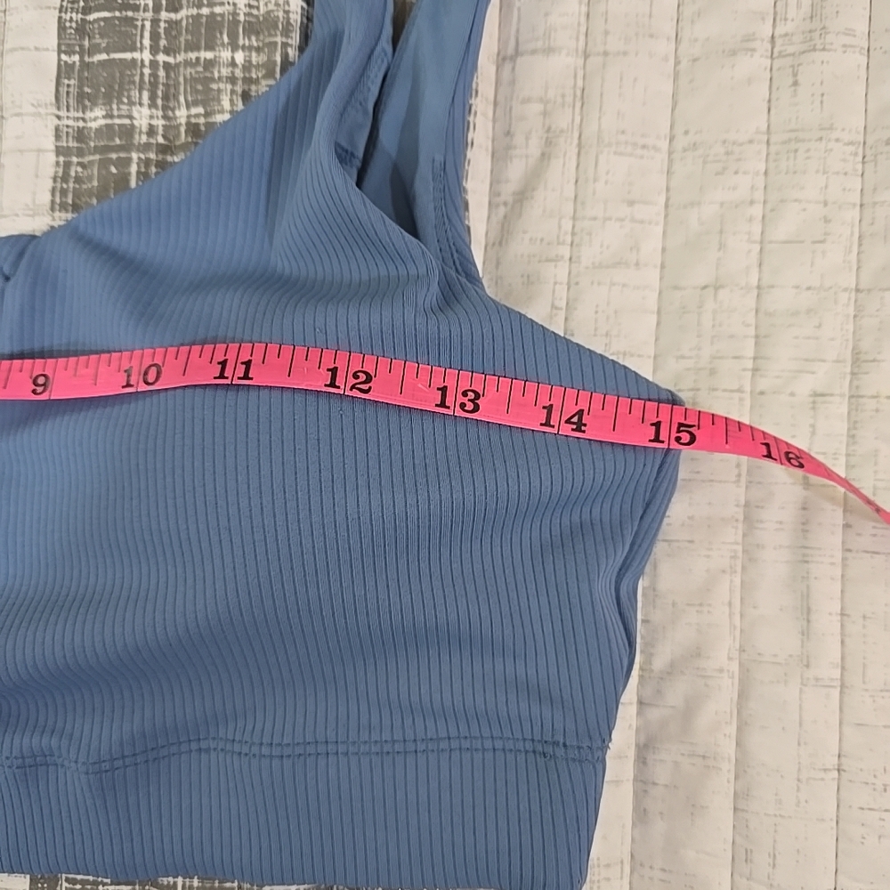 JoyLab Steel Blue Ribbed Crop Top - Picture 5 of 5